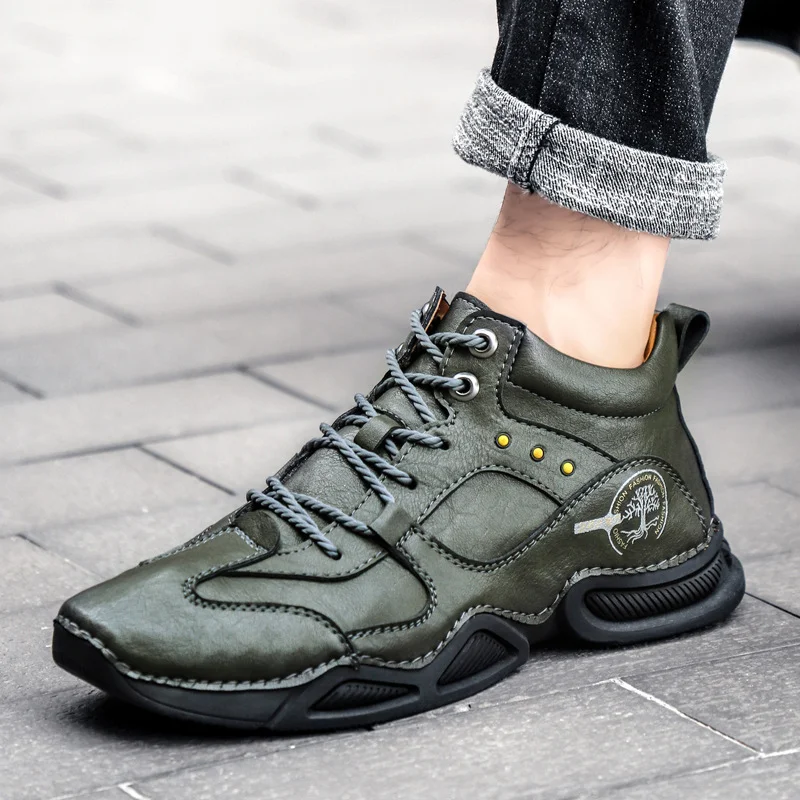 Chaussures montantes chaudes antidérapantes pour hommes