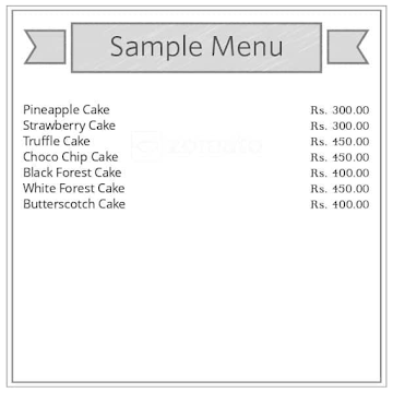 Rks Chopra Bakery menu 