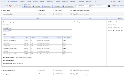 Debugger for Google Analytics 4 (GA4)