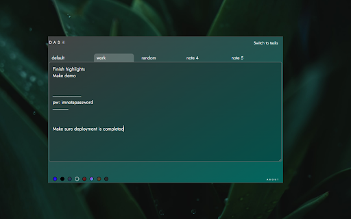 dash - transient todo and notes app