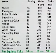 Cakes & Bakes menu 1