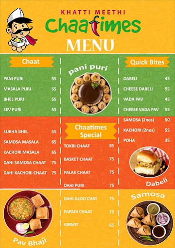 Chaatimes menu 