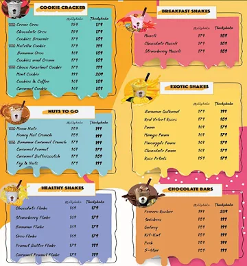 Creme Shakes menu 