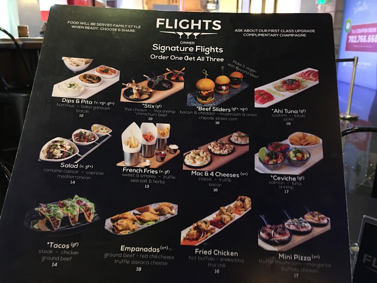 Flights Restaurant By Alex Hult gluten-free menu