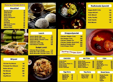 Malabar Thattukada menu 