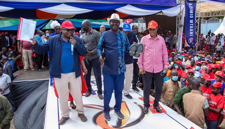ODM party leader Raila Odinga on Saturday held a mega rally at Ihura stadium, Murang'a county.