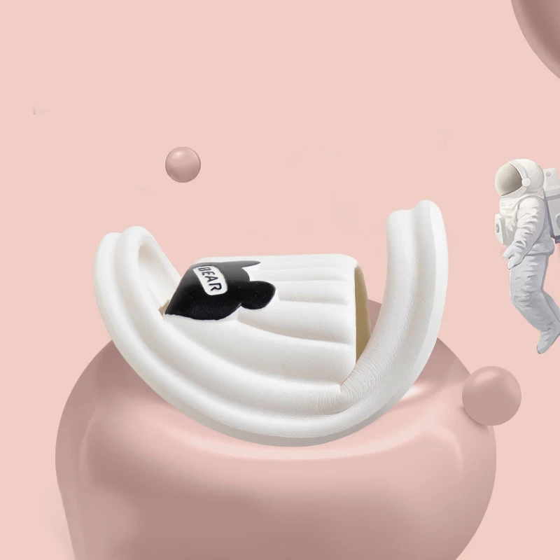 Ciabatte orso donna estive antiscivolo con suola spessa a righe tinta unita per casa, bagno e coppia, comode e pratiche.