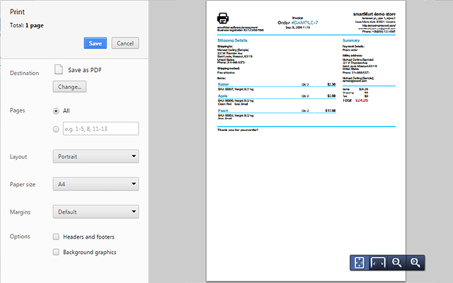 smartMart: Ecwid custom invoice print Preview image 2