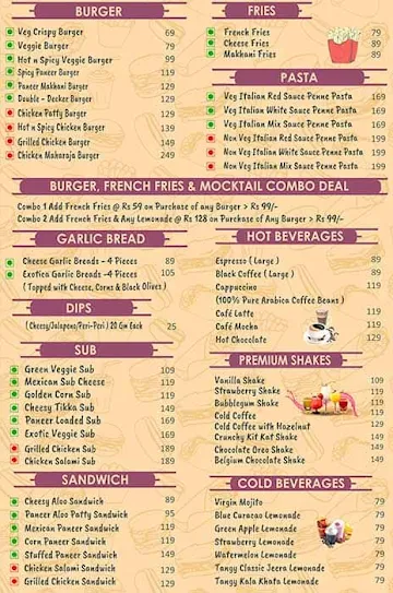 R Bakehouse menu 