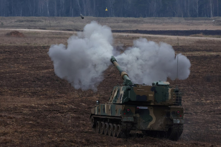 A K9 howitzer, delivered in the first batch of arms from South Korea under contracts signed in recent months, fires during a military drill at a military range in Wierzbiny near Orzysz, Poland, March 30, 2023.