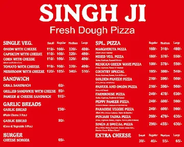 Singh Ji Pizza menu 