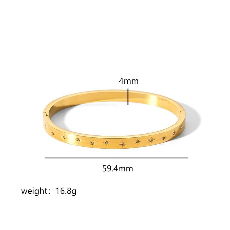 Ins Style titanium stalen armband met zespuntige ster gesp, combineert stijl en duurzaamheid voor een modieuze en tijdloze uitstraling.