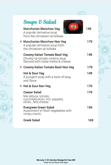 The Dome Cafe menu 