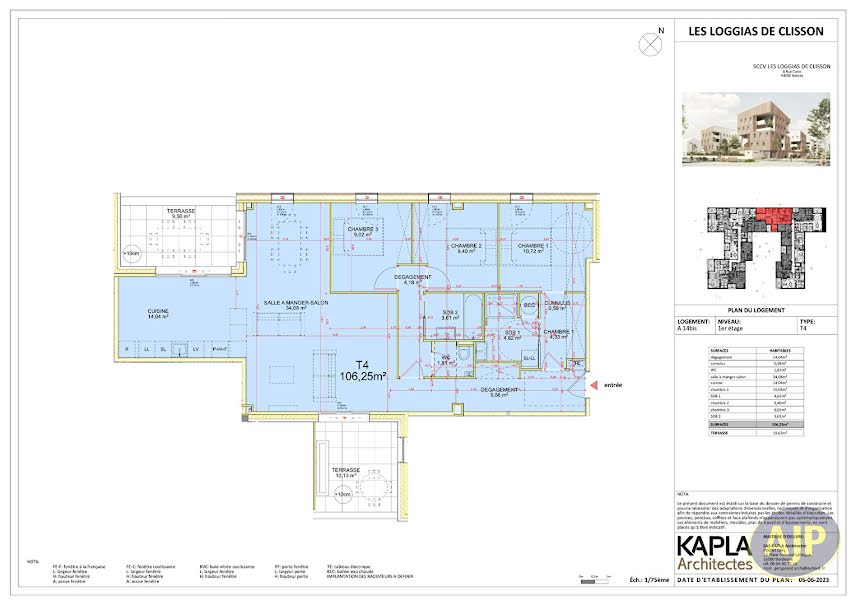 Vente appartement 4 pièces 106.24 m² à Clisson (44190), 339 000 €