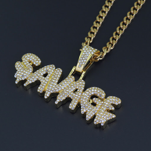 Title 2, Shiny Wild Letter Ice Necklace