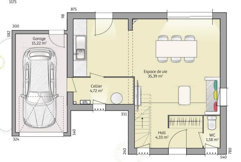  Vente Terrain + Maison - Terrain : 700m² - Maison : 90m² à Dordives (45680) 