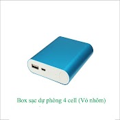 Box Sạc Dự Phòng 4 Cell 18650 Vỏ Nhôm (Không Bao Gồm Pin ) Freeship