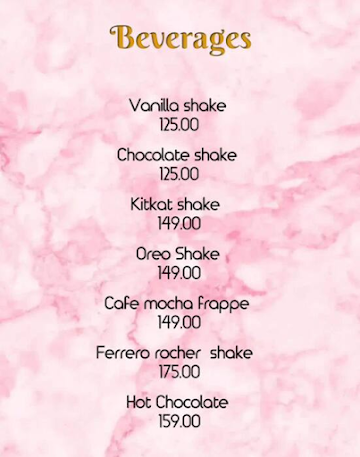 Belle Gateau menu 