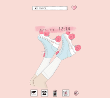 Pink Roller-skates Theme Screenshot