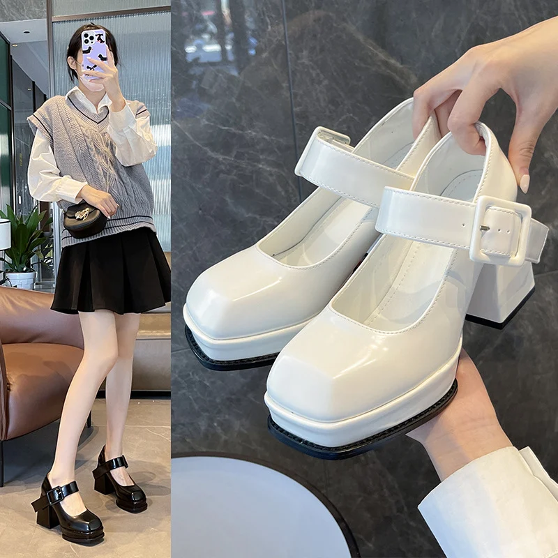 Title 5, Scarpe Mary Jane da donna con tacco alto spesso...