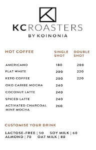 Kcroasters - A Koinonia Project menu 1