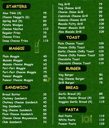 The Eatery Cheese menu 