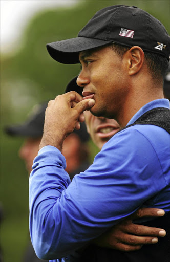 Tiger Woods of USA shows his dejection following defeat during the morning fourballs on the second day of the 2006 Ryder Cup at The K Club on September 23, 2006 in Straffan, Co. Kildare, Ireland. (Photo by Ross Kinnaird/Getty Images)