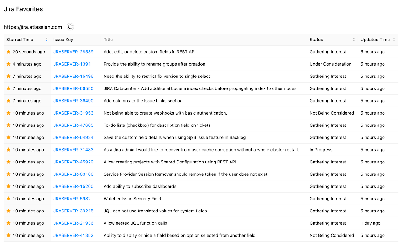 Jira Favorites Preview image 3