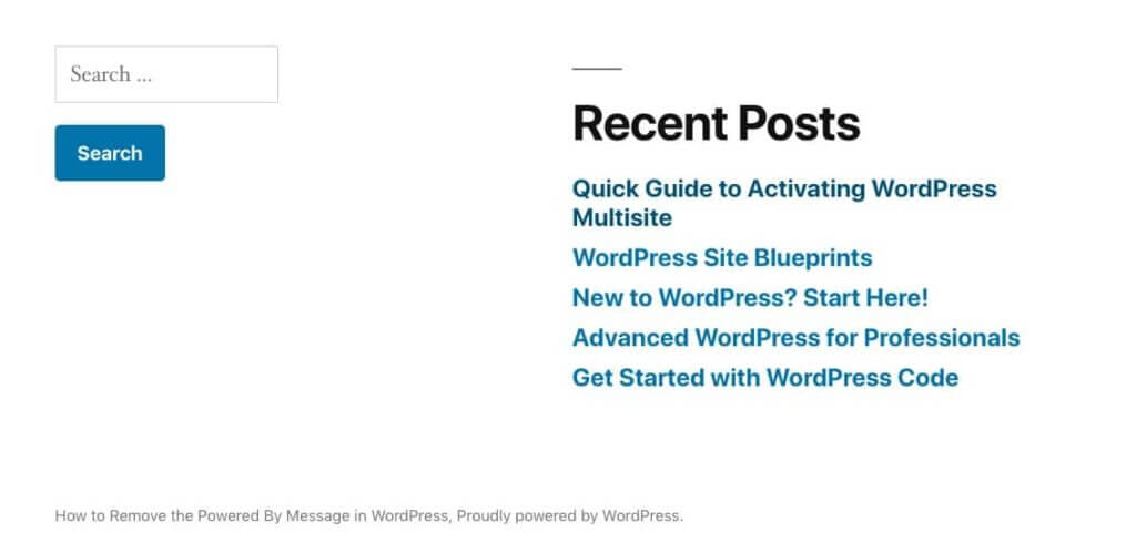 How to remove proudly powered by wordpress manually