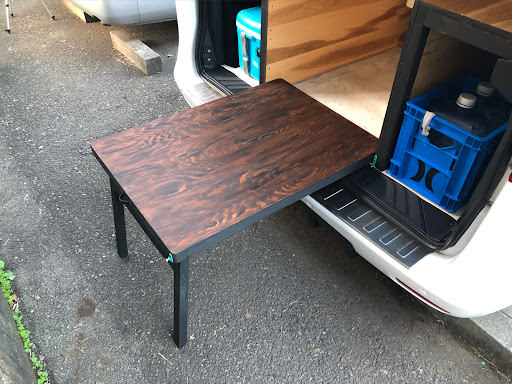 Vクラス W447の車中泊の旅 スライドテーブル Diy 折りたたみテーブル キャンプ仕様に関するカスタム メンテナンスの投稿画像 車 のカスタム情報はcartune
