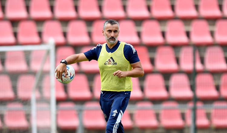 Orlando Pirates coach Jose Riveiro during a training session at Rand Stadium in Johannesburg on Wednesday as they prepared to face SuperSport United.