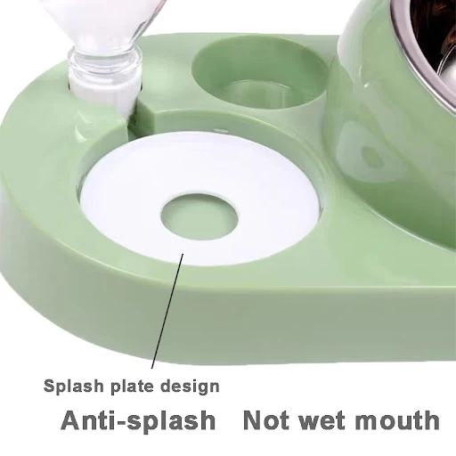 Surrunme Stainless Steel or Ceramics Bowl for Cat Double Dog Bowl Automatic Water Drinker Food Feeder Dispenser Pet Food
