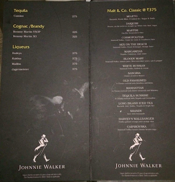 Malt & Co menu 