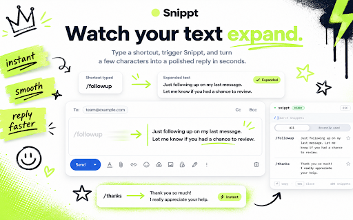 Snippt - a better text expander screenshot 2