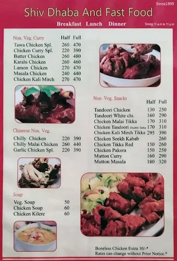 Shiv Dhaba & Fast Food menu 