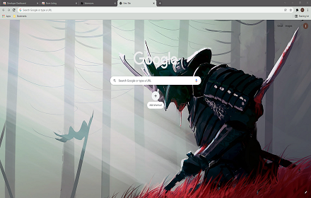 Samurai Digital HD Wallpaper Theme chrome extension