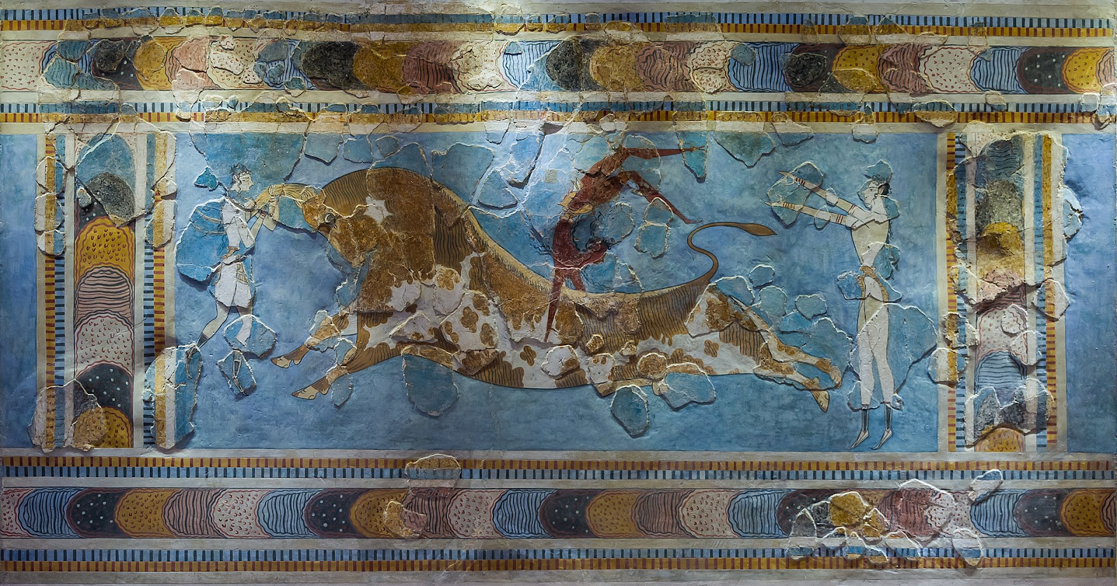 illustration of a Bull in Crete made by the Ancient Minoans