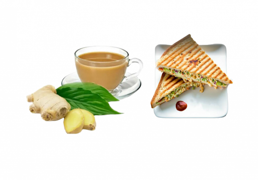 Ginger Chai (Ginger Chai + Veg Sandwich )