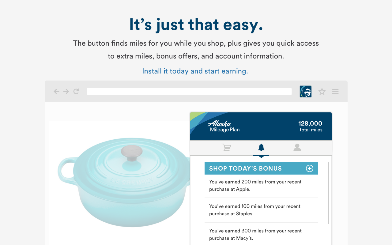 Alaska Airlines Mileage Plan™ Shopping button Preview image 6