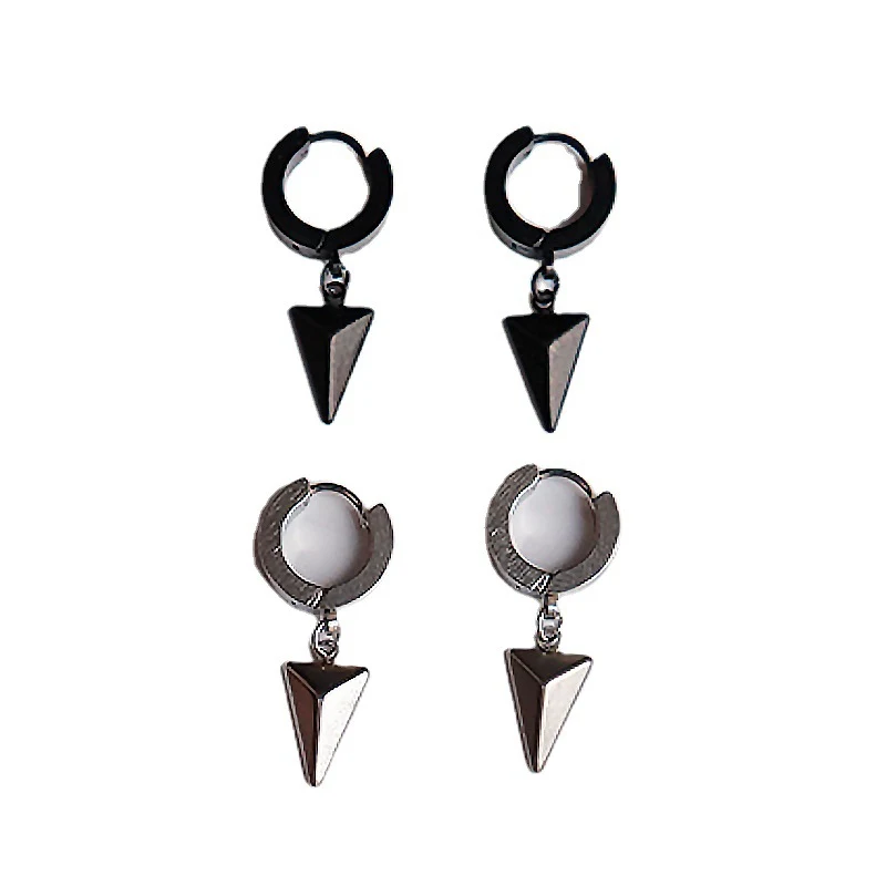 Boucles d'oreilles Triangle Acier Inoxydable Pendentif Élégant Design Géométrique Hypoallergénique Bijoux Minimalistes Quotidien