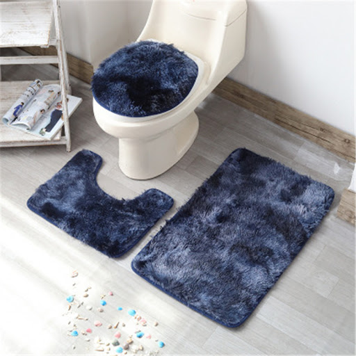 Title 4, Tie-dyed Hairy Carpet Toilet Three-piece Non-sl...