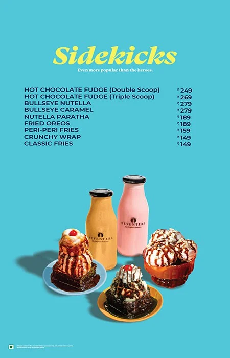 Keventers - Milkshakes & Desserts menu 