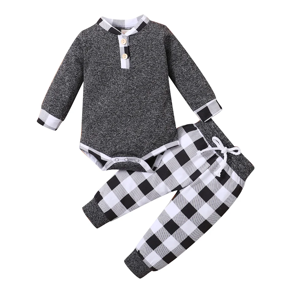 Kinder katoenen romper 4 kleuren Lange mouwen set Comfortabele en vrolijke speeloutfit voor je kleintje. Zacht en ademend voor dagelijks gebruik.