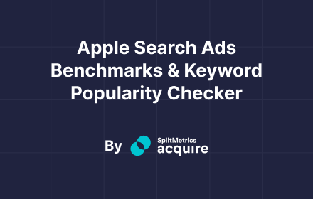 Apple Search Ads Benchmarks & KW Popularity small promo image