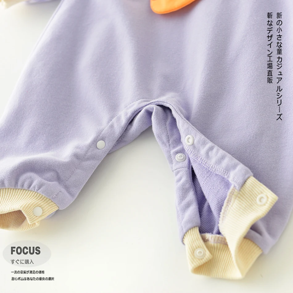 Barboteuse pull broderie tridimensionnelle légumes et fruits pour bébé fille, vêtement pratique et mignon pour les bébés