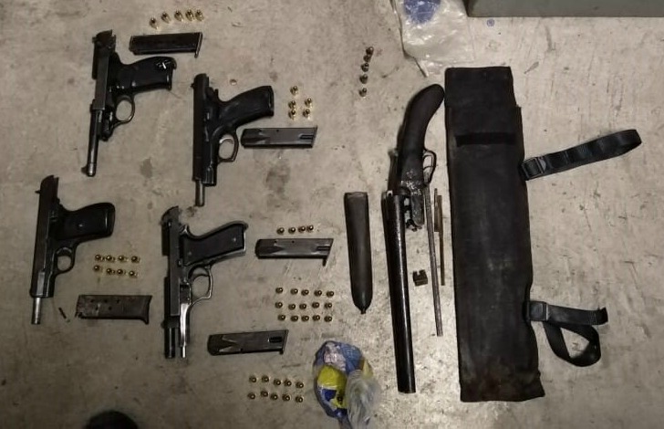 Police anti-gang unit members seized five firearms from suspects in Eerste River after a shooting incident in which a three-year-old girl was killed.