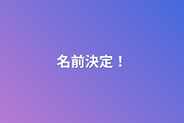 名前決定！