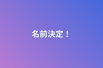 名前決定！