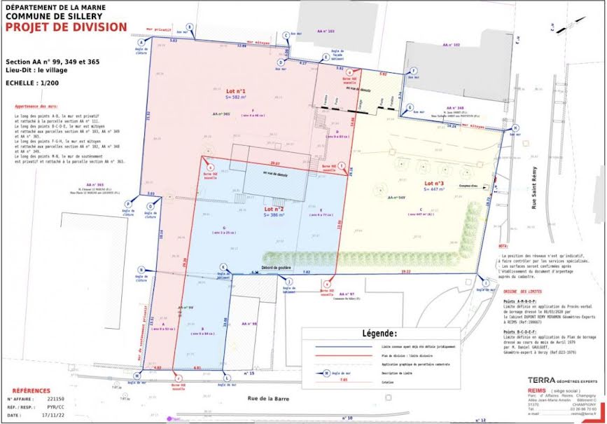 Vente terrain à batir  586 m² à Reims (51100), 139 860 €