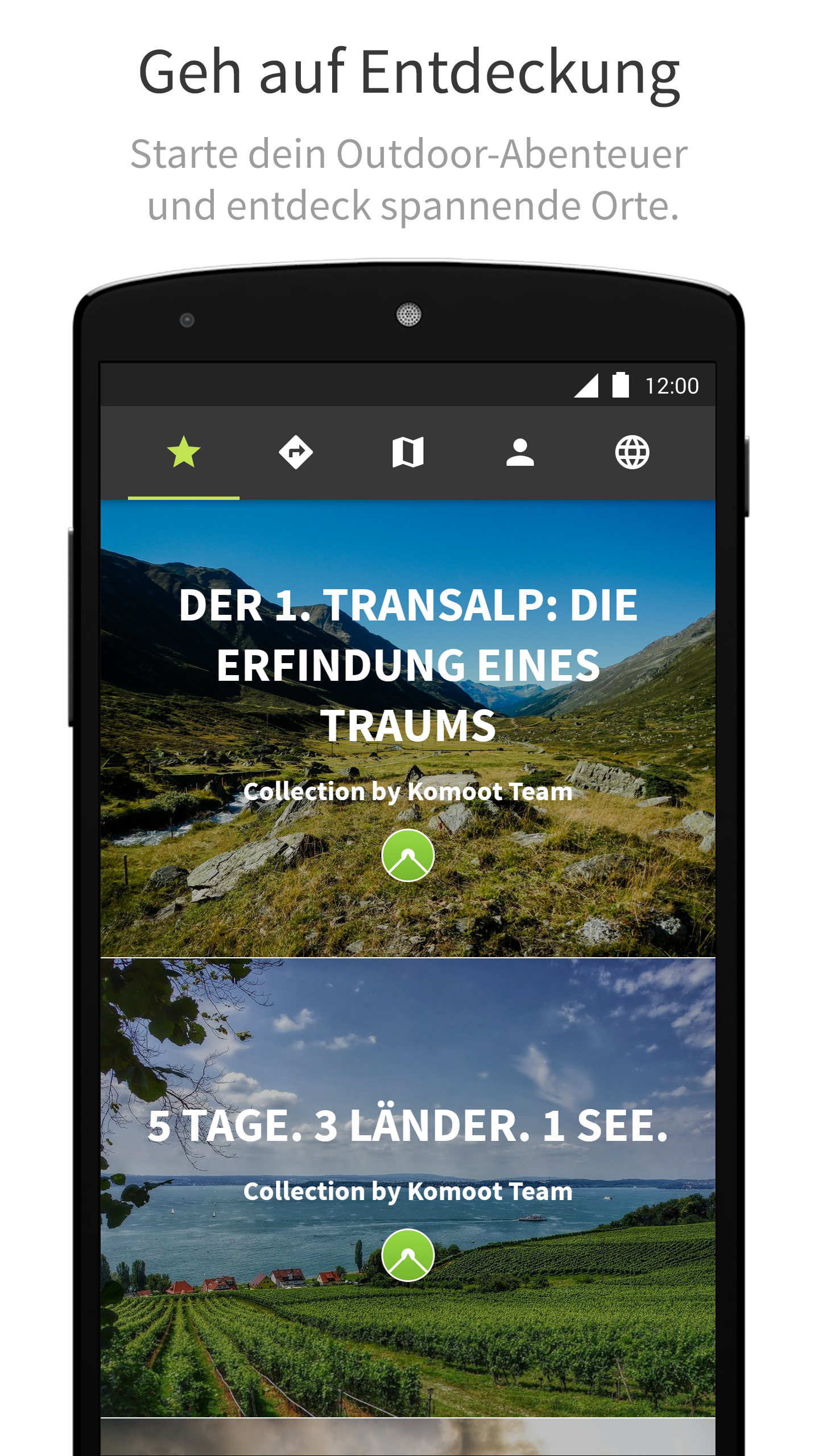 Android application Komoot: Cycling & Hiking Maps screenshort